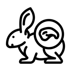 rabbit meat line icon vector. rabbit meat sign. isolated contour symbol black illustration