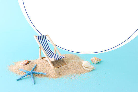 holidays image of tropical sea and beach chair. Summer travel and vacation concept
