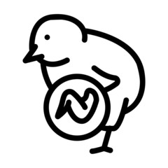 chick bird meat line icon vector. chick bird meat sign. isolated contour symbol black illustration