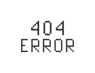 Black error 404 pixel. Computer app symbol. Sign web site page vector.