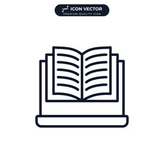 online reading icon symbol template for graphic and web design collection logo vector illustration