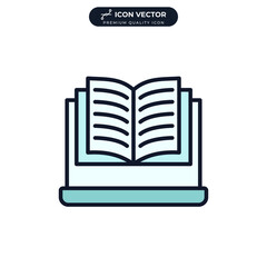 online reading icon symbol template for graphic and web design collection logo vector illustration