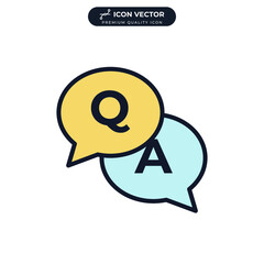 question and answer icon symbol template for graphic and web design collection logo vector illustration