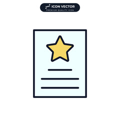 certificate icon symbol template for graphic and web design collection logo vector illustration
