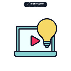 video tutorials icon symbol template for graphic and web design collection logo vector illustration