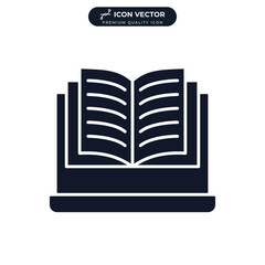 online reading icon symbol template for graphic and web design collection logo vector illustration