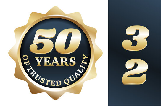 50 years of trusted quality golden badge