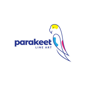 line art abstract bird parakeet logo design vector graphic symbol icon illustration creative idea