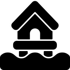 stilt house glyph icon