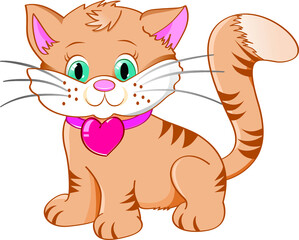Sweater blue eyes cute vector cartoon of a kitten on a white background. cat illustration eps file