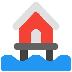 stilt house flat icon