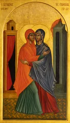 Foto op Canvas BARI, ITALY - MARCH 5, 2022: The icon of Visitation in the church Chiesa di Santa Croce from 20. cent. © Renáta Sedmáková