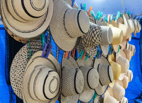 Tipical Latin American hat on a casual marketplace 