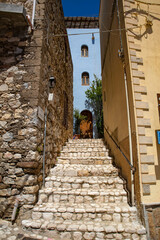 Scorci del paese di Posada e del castello delle Fave, comune di Posada, provincia di Nuoro, Sardegna