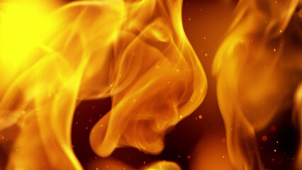 Fire abstract background with flames and copyspace.