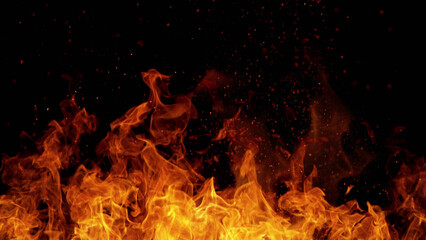 Abstrakter Hintergrund des Feuers mit Flammen und copyspace.