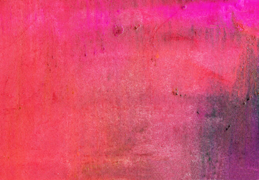 Abstract landscape watercolor hand drawn illustration. Bright colors watercolor landscape. Minimalist hand drawn illustration card background poster banner. Hand drawn watercolor red pink