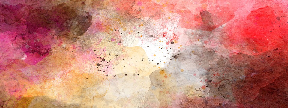 Watercolor paint background design with colorful bleed and fringe with vibrant distressed grunge texture, fantasy smooth light pink abstract watercolor painted background.