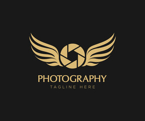 Photography Wings Logo. Camera Wing Logo Template.
