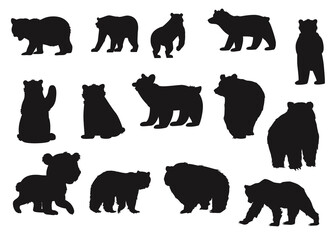 Polar bear Silhouettes premium vector template