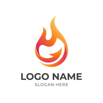 fire arrow logo design, fire and arrow combination logo with 3d orange color style