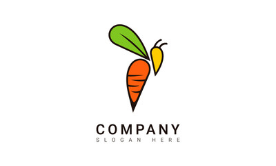 bee and wasp carrot logo template