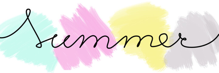 The inscription summer is handwritten. Summer lettering  for print on T-shirt, cup, bag, box. As a template for banner, poster, card, nail design
