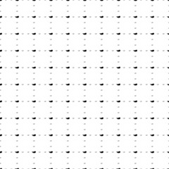 Square seamless background pattern from black eggplant symbols are different sizes and opacity. The pattern is evenly filled. Vector illustration on white background