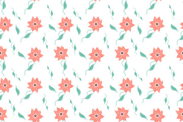 Fototapeta premium Flower seamless background. Wrapping, textile template. Flowers pattern. Botanical print.