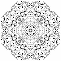 Colorful cute Mandalas. Decorative unusual round ornaments for coloring.