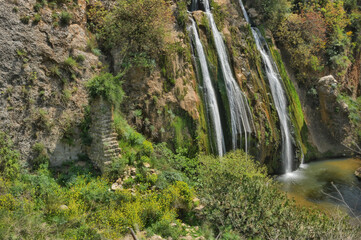 Fototapeta na wymiar Ayun waterfalls. Ayun Stream Nature Reserve, Upper Galilee, Northern Israel