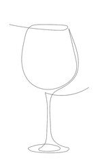 Minimal continuous one line glass of champagne or sparkle wine design vector