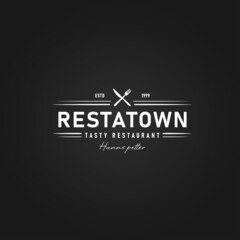 restaurant logo of vintage retro style