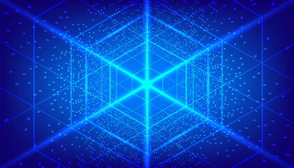 Abstract blue hexagon pattern background for a hi-tech communication concept. vector illustration