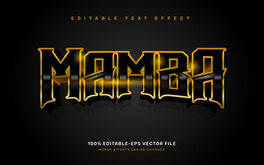 Gold mamba editable text effect template - obrazy, fototapety, plakaty