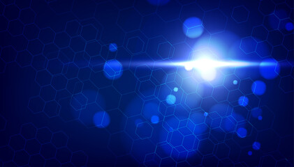 Abstract blue hexagon pattern background for a hi-tech communication concept. vector illustration