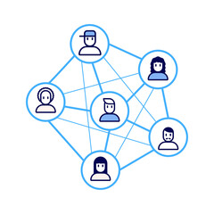 Social Network connection between people. Social Networking. Social media. Share concept.