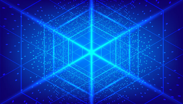 Abstract blue hexagon pattern background for a hi-tech communication concept. vector illustration
