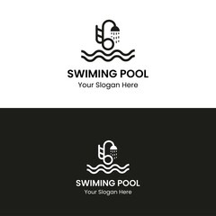 modern and minimalist swimming pool logo design