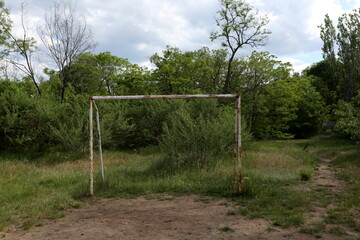 Old football gates and football field