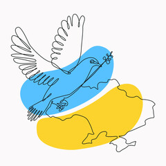 dove of peace on Ukrainian map