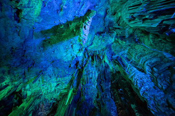long shot of the inside of Sant Michael´s Cave in Gibraltar 