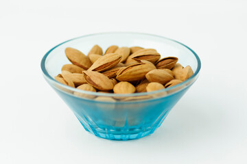 Mountain almond in shell, nutty snack.
