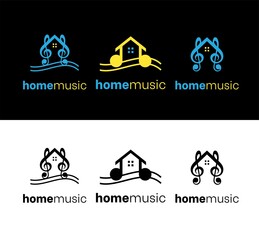 home music logo design template set