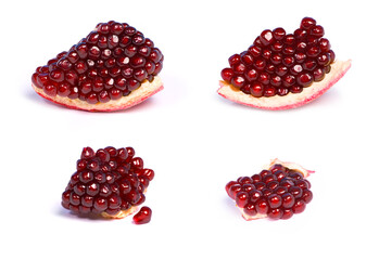 Four peaces of pomegranate seeds