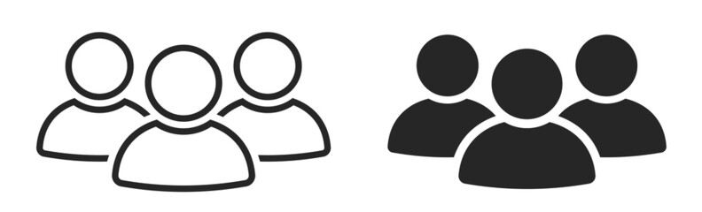 People group icon set. Team people. User profile symbol. Group of people or group of users collection. Persons symbol - stock vector.