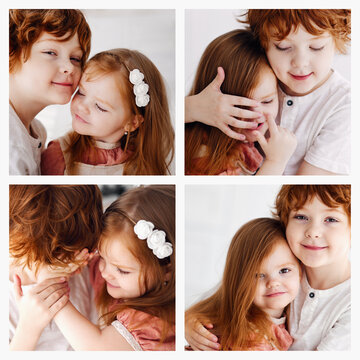 snapshot pics of cute redhead siblings having fun together