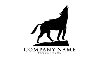 Wolf roar illustration vector logo