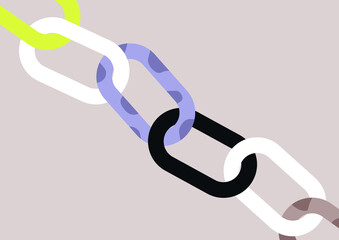 An abstract chain links pattern, simple background, a blockchain technology