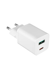 power adapter for phone tablet, phone accessory, on white background